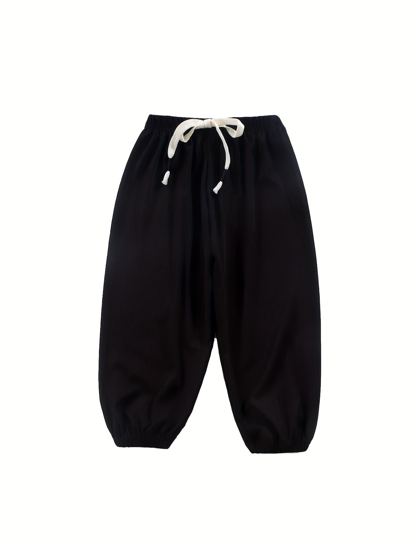 Kid's Solid Textured Sweatpants Elastic Waist Summer Sports Clothes