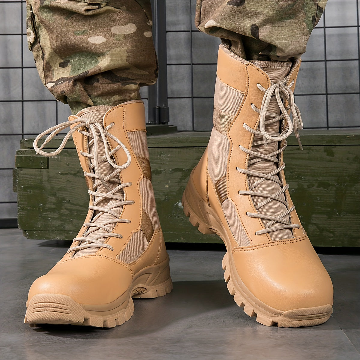 Men's High Top Tactical Work Boots Non Slip Durable Boots
