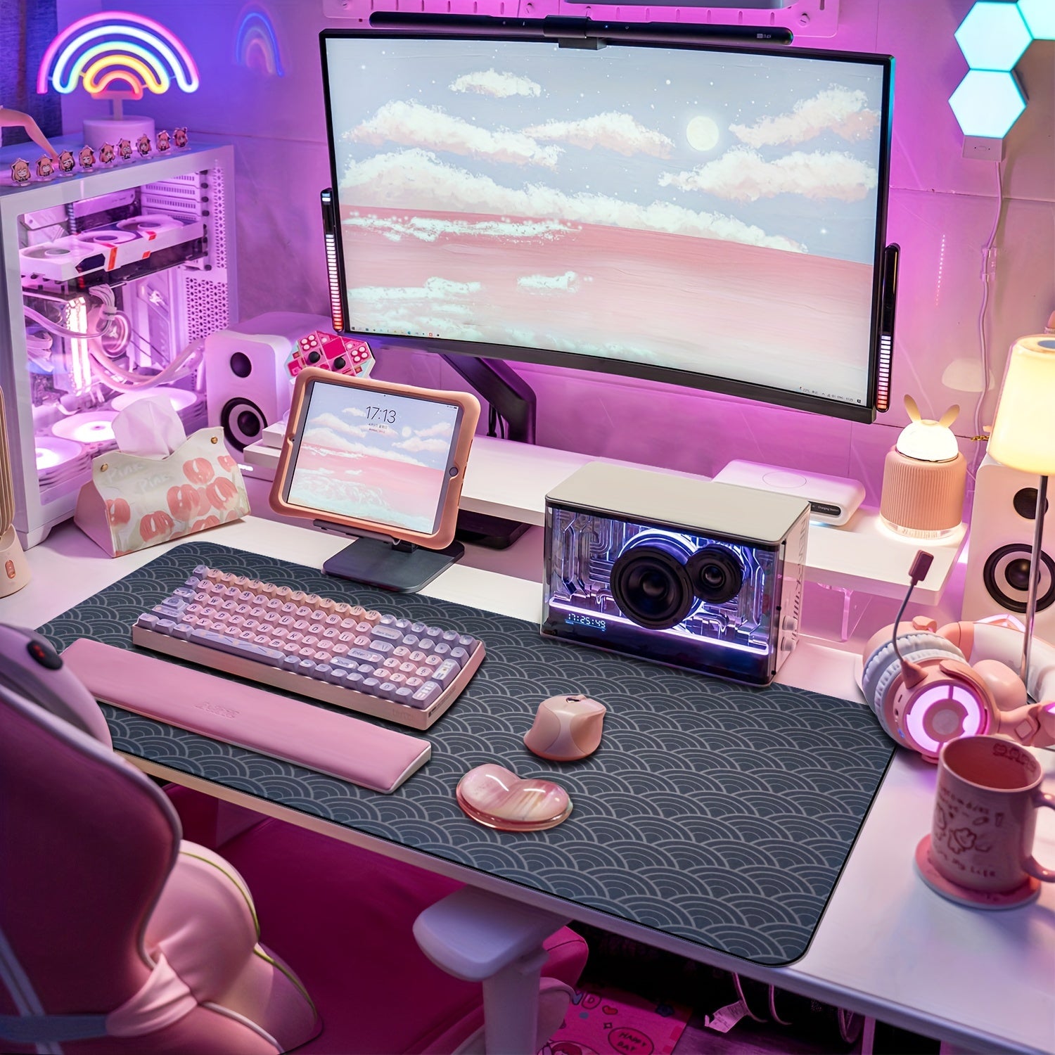 XL Gaming Mouse Pad Ultra Thin Extended Desk Mat Non Slip Keyboard Pad
