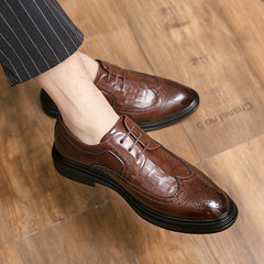Men's Brogue Wingtip Derby Shoes Lace up Front