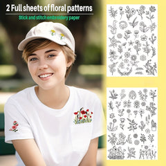 A4 Flower Embroidery Soluble Graph Liner Paper for Clothing Bag
