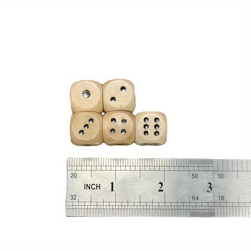 5pcs Wooden Dice for Party Games - Dinner Party Props & Teaching Aids