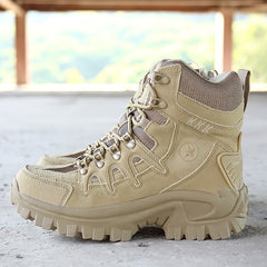 Men's Hiking Boots Suede Rubber Sole Anti skid Wear resistant Lace Up Shoes