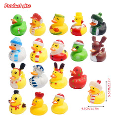 15Pcs Christmas Rubber Ducks Mini Duckies Bath Toys