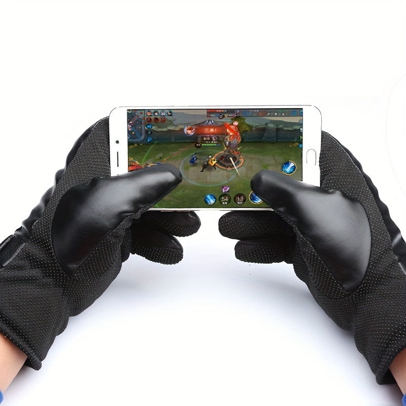 Men's Waterproof Touch Screen Leather Gloves Winter Thick Cotton Plush