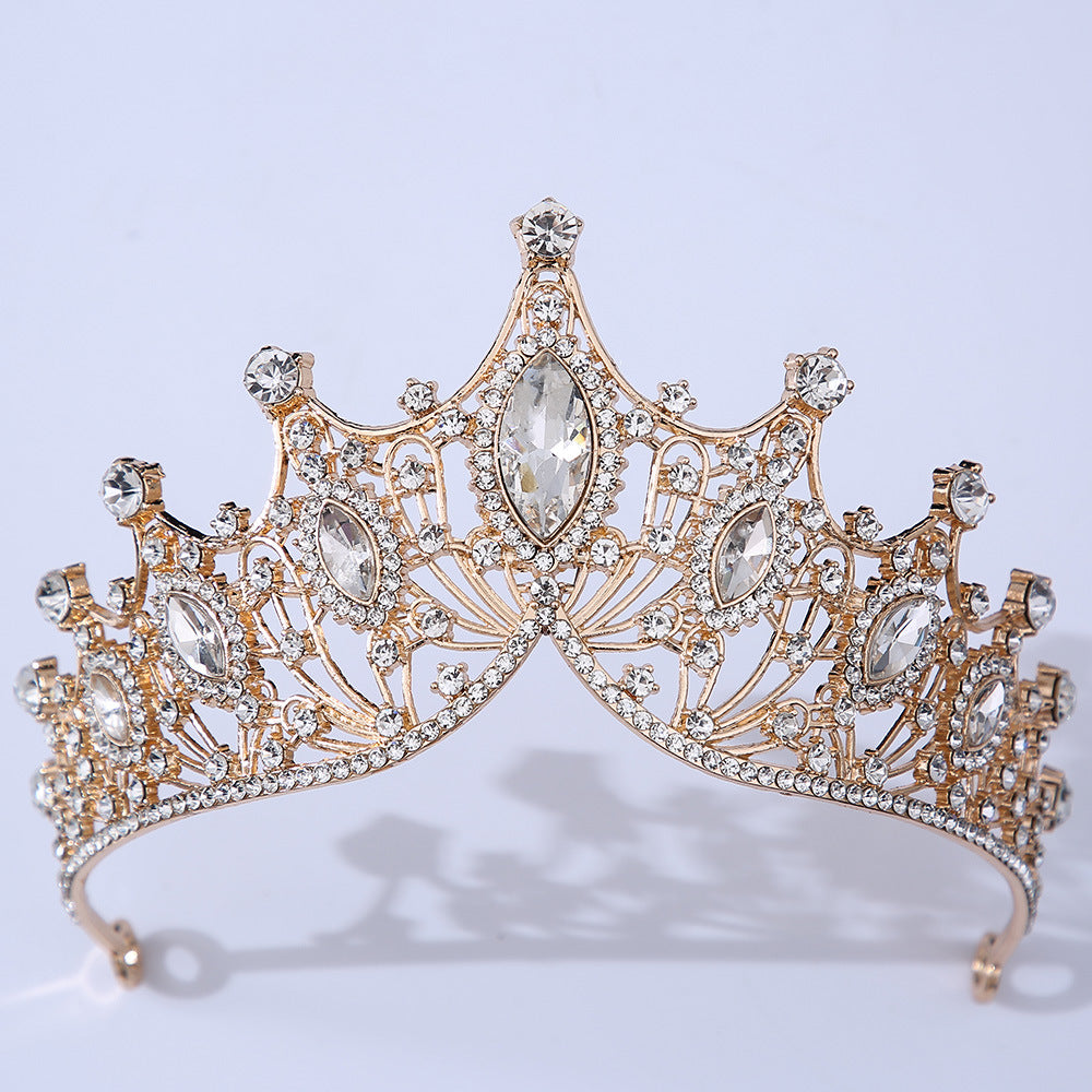 Baroque Vintage Crystal Crown Tiara for Women