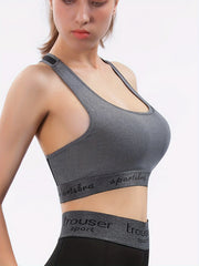 Colorblock Letter Print Sports Bra Women's Lingerie
