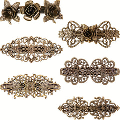 6 PCS Vintage Hair Clips French Barrette