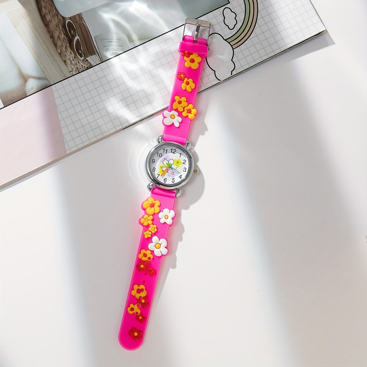 Pink Flower Casual Watch