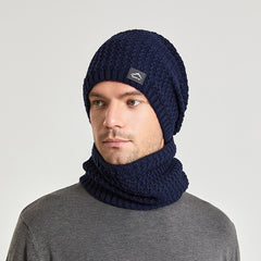 Wool Winter Knit Hat Earmuffs Set for Men and Women
