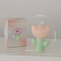 Tulip-Shaped Candle with Creative Pattern - Burns for 6-9 Hours - 2-3 oz (65g)