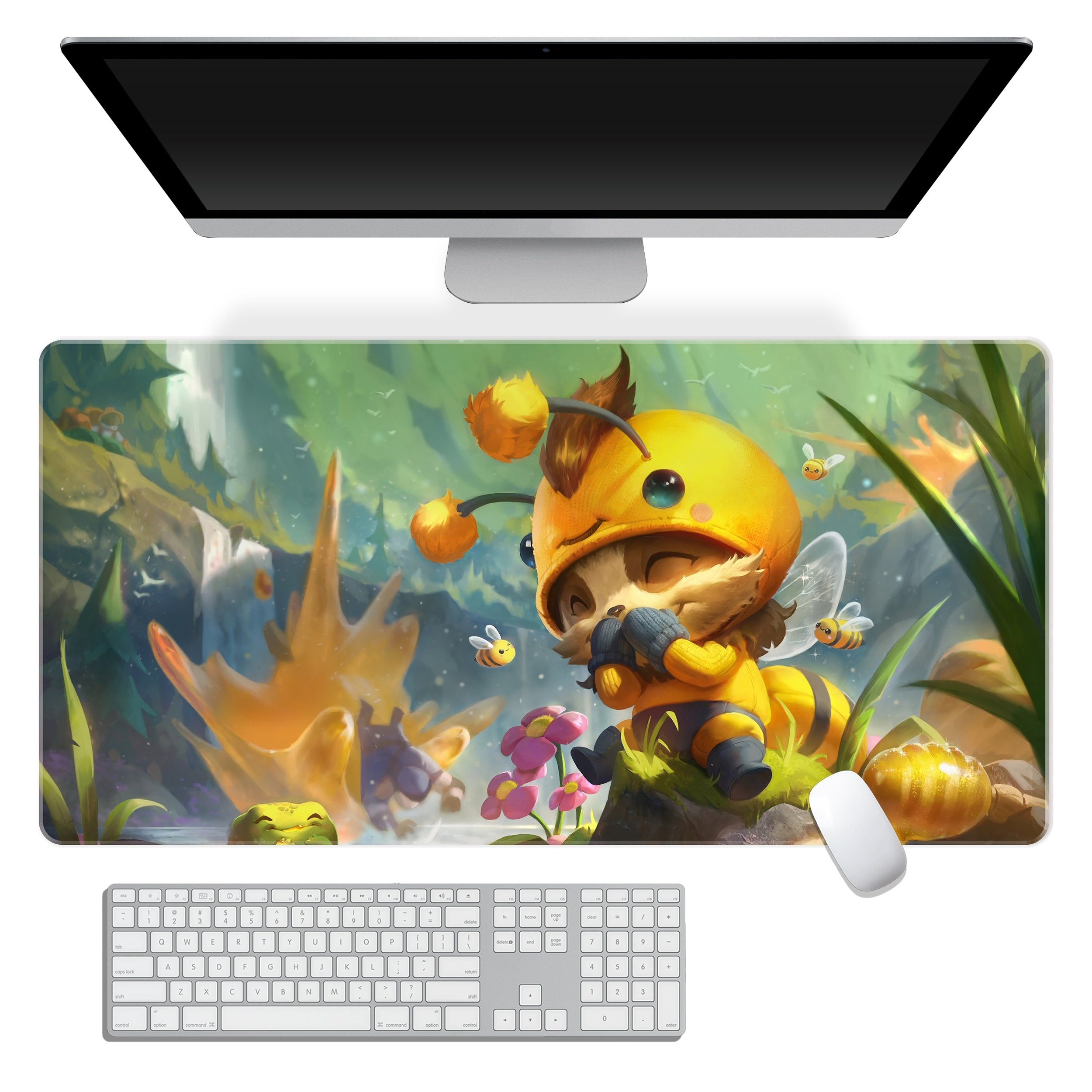 Large Cartoon Bee Mouse Pad Non-slip Rubber Washable