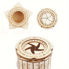 DIY Wooden Puzzle Box 3D Mechanical Model Kit Intricate Gear Mechanism