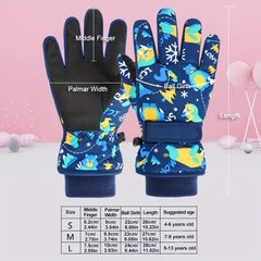 Children's Ski Gloves Windproof Waterproof Plus Velvet Thickening