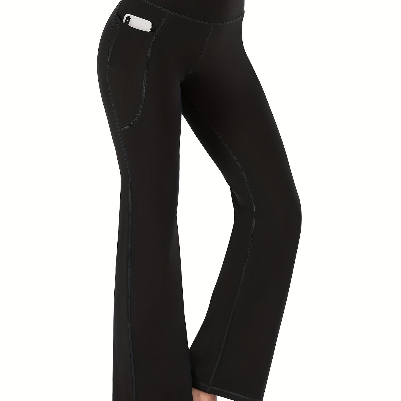 Women's Flared Yoga Pants With Pockets High Waisted Tummy Control