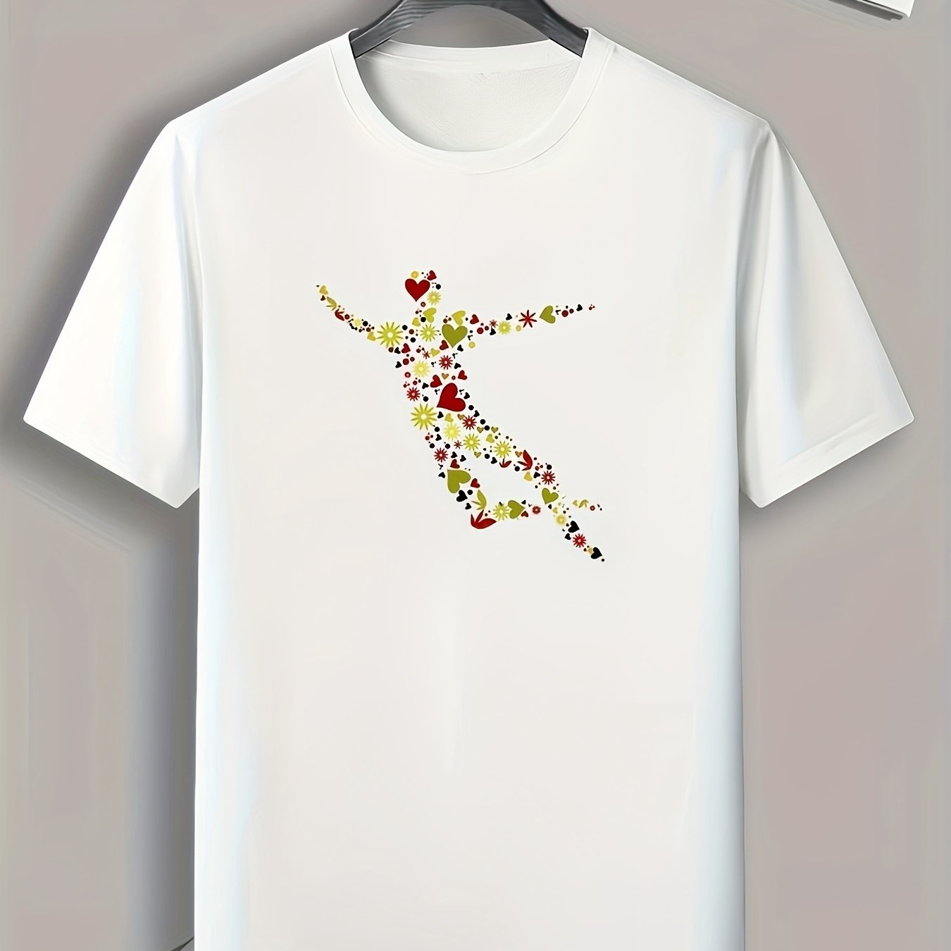 Symbol Dancer Print Men's Comfy T-shirt for Outdoor Summer