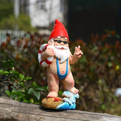 Swimming Gnome Dwarf Garden Ornament Resin Statue Decorative Swimsuit Crafts