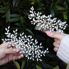 Wedding Hair Comb Silvery Rhinestones Bridal Headpiece Bride Hair Accessories