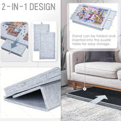 Foldable Puzzle Mat with Stand and Drawers, Up to 500pcs, 9mm Thickness