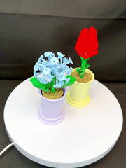 Flowers Assembled Building Block Toys Red Rose Model Hydrangea