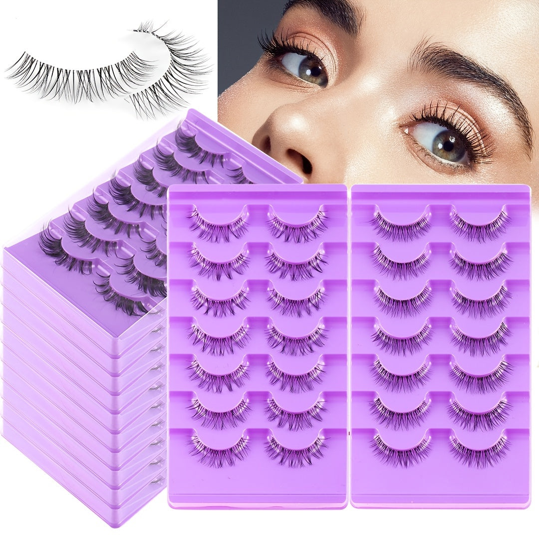 7 Pairs Thick Natural False Eyelashes Large Capacity Curling Simulated Lashes