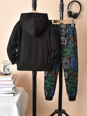 Boy's Cartoon Gamepad Outfit 2pcs Set for Spring Fall