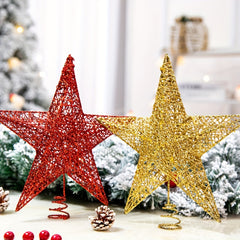 1pc Glitter Christmas Tree Star Topper Top Hat Decorations