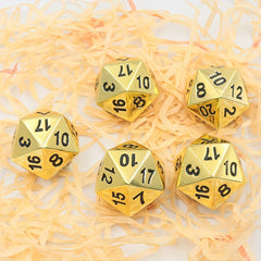 1pc 20 Side Metal Dice Golden Polyhedral Dice Role Playing Bar Party Board Game