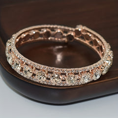 Bridal Rhinestone Full Diamond Winding Open Bracelet