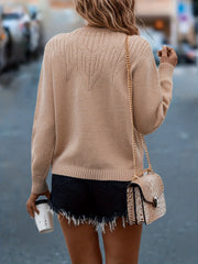 Solid Mock Neck Pullover Sweater Casual Long Sleeve Sweater