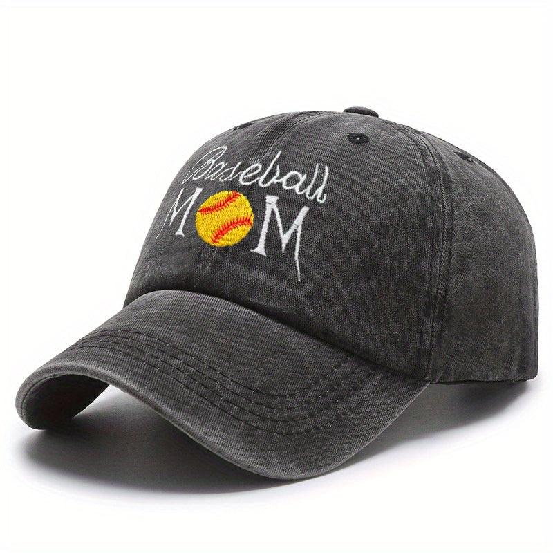 Washed Distressed Softball Mom Trucker Hat Embroidery Baseball Cap