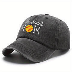 Washed Distressed Softball Mom Trucker Hat Embroidery Baseball Cap