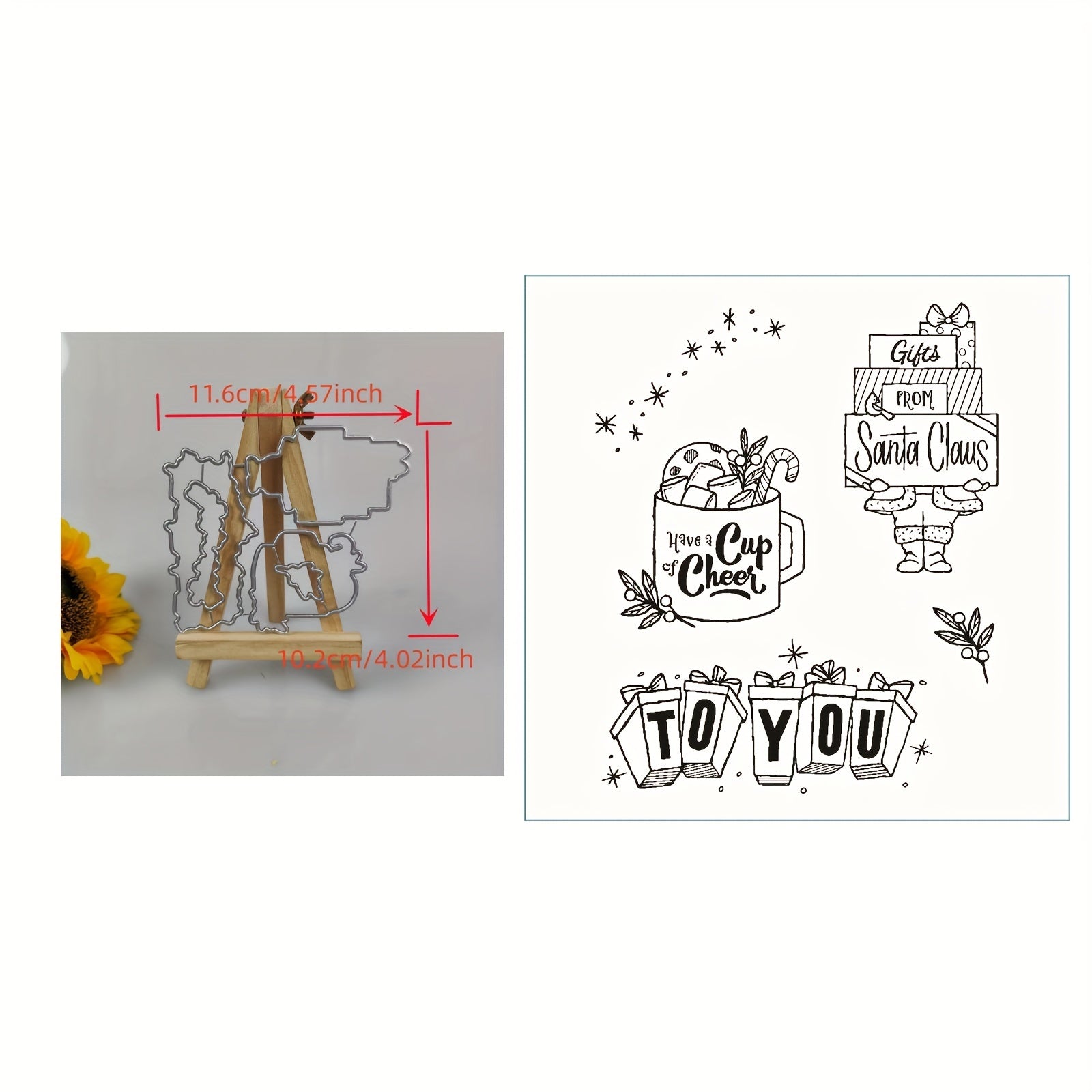 Christmas Santa Claus Metal Cutting Dies And Stamps Set