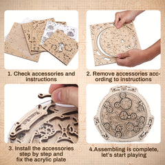 BTEC 3D Wooden Gear Maze Puzzle Kit DIY Marble Run Wood Model Building Set