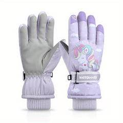 Kids Winter Snow Gloves Warm Windproof Skiing Gloves Boys Girls