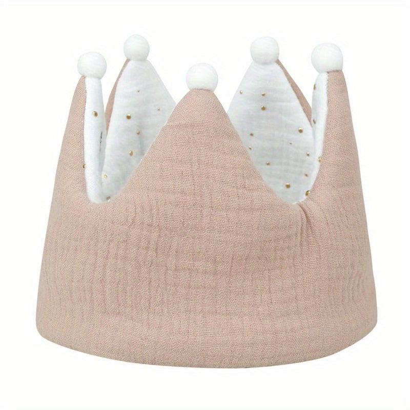 Baby 100 Muslin Cotton Guaze Crown Headband Hat For Birthday
