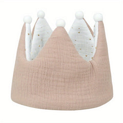 Baby 100 Muslin Cotton Guaze Crown Headband Hat For Birthday