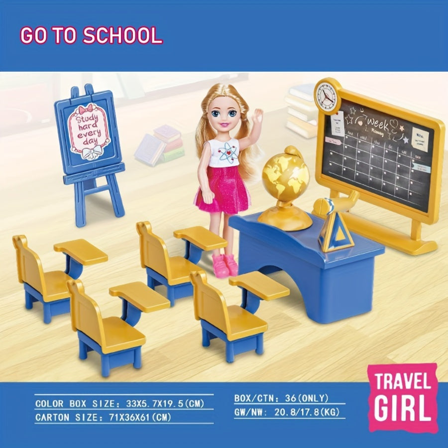 Doll Med School Playset 13 Doll w/ Accessories Role Play Toy Ideal Gift