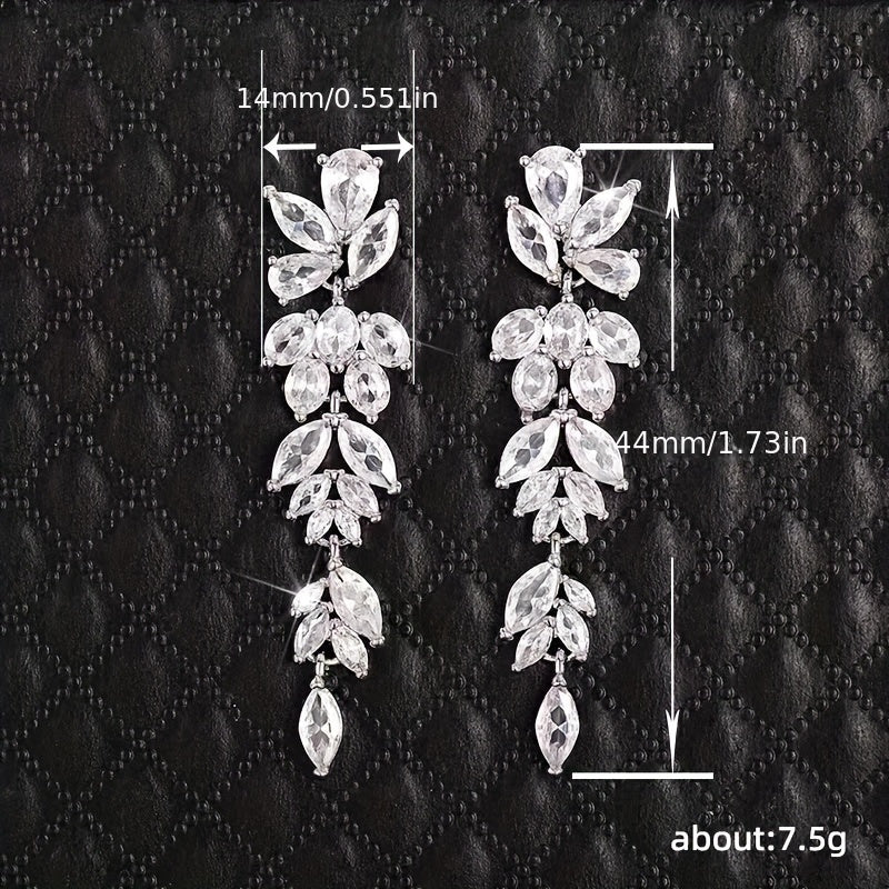 Long Floral Earrings for Women, Niche Dress Ear Jewelry
