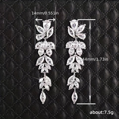 Long Floral Earrings for Women, Niche Dress Ear Jewelry