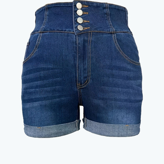 High Rise Skinny Denim Shorts