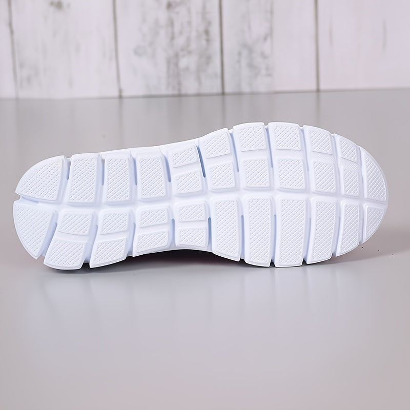 Women's Argyle Textured Athletic Running Shoes Solid Mesh Casual Sneakers