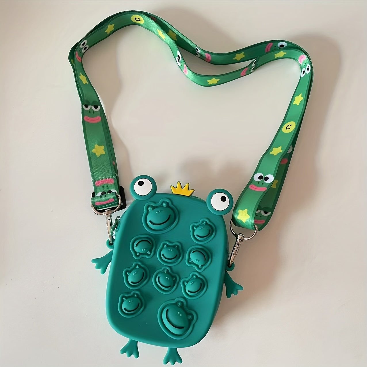 Frog Shape Rainbow Crossbody Bag Colorful Shoulder Straps Coin Purse Gift