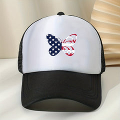 Flag Butterfly Baseball Cap Mesh Trucker Dad Hats Sun Hats Patriotic Cap