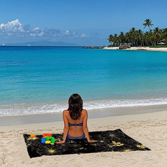 Golden Tropical Floral Beach Towel Soft Microfiber Quick Dry Lightweight
