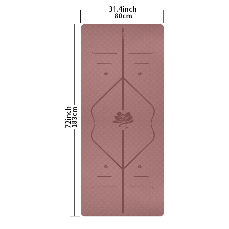 Thickened Non-slip Yoga Mat With Body Guide Line