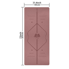 Thickened Non-slip Yoga Mat With Body Guide Line