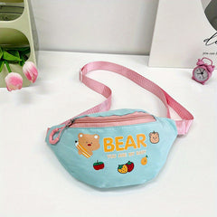 Cartoon Bear Graphic Chest Bag Messenger Bag Lightweight Waist Bag