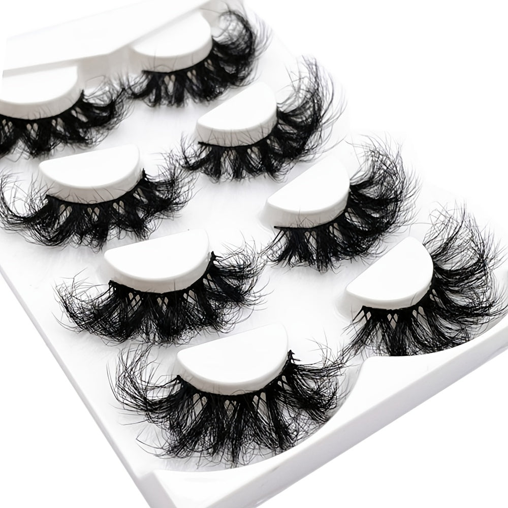 4 Pairs 25mm 5D Fluffy Natural Faux Mink Eyelash Extension
