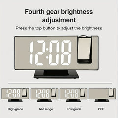Large 3D Projection Alarm Clock with Mirror Display